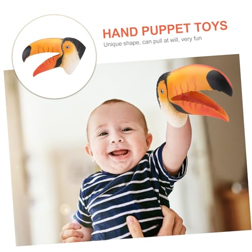 FRCOLOR Handpuppe Toucan in Rot Weiches Realistische Form Interaktives für Bühnenperformance und Erzählspiele Kindgerecht und Langlebig von FRCOLOR
