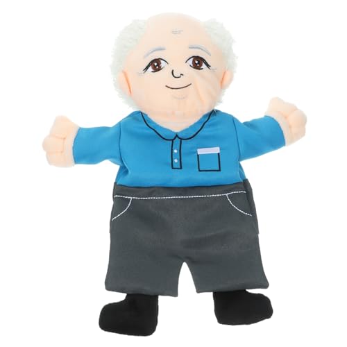 FRCOLOR Handpuppe für Interaktive Geschichtenzeit Fingerpuppen aus Weichem Unterstützt Rollenspiel und Eltern Interaktion Cartoon Figur Opa von FRCOLOR