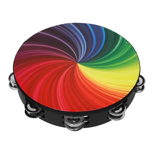FRCOLOR Handtrommel Doppelreihe Farbenfrohes Tamburin für Musikspielzeug Handlich Sicher für Junge Mädchen Party und Tanzförderung von FRCOLOR