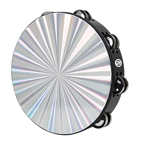 FRCOLOR Handtrommel mit Doppelseitigen Schellen Reflektierendes Percussion Instrument für Pädagogisches Musikinstrument mit Robustem Design und Klarem von FRCOLOR