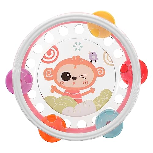 FRCOLOR Handtrommel mit Griff Pädagogisches Tamburin Klarer Leicht zu Fördert Rhythmusgefühl Musikspielzeug für Junge Mädchen und Partys von FRCOLOR