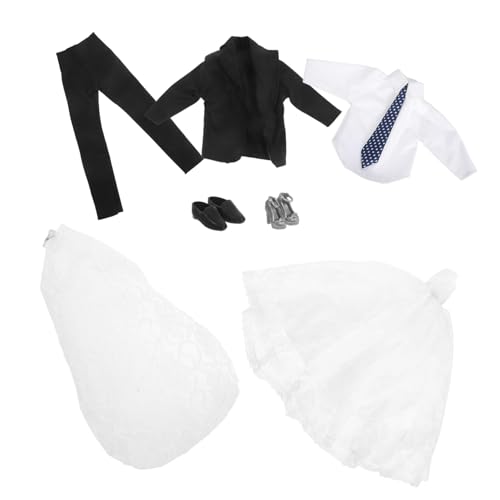 FRCOLOR Hochzeitspuppenkleidung Brautkleid Weißes Kleid Bräutigam Anzug Mit Schuhen Puppen Outfits Für Geburtstag Party Feiertag FRCOLOR Hochzeitspuppenkleidung Brautkleid Weißes Kleid Bräutigam Anzug Mit Schuhen Puppen Outfits Für Geburtstag Party Feiertag von FRCOLOR