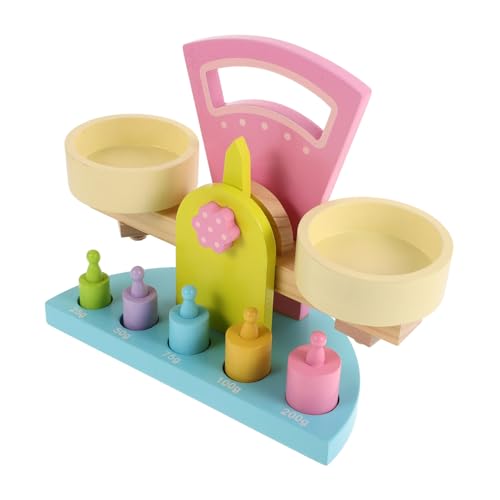 FRCOLOR Holz Balance Lernspielzeug Zählhilfe DIY Mathe Lernspielzeug Kognitive Montessori Spielwaage für Jungen Mädchen Eltern Junge Mädchen Aktivitäten von FRCOLOR