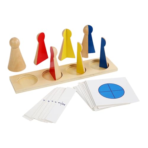 FRCOLOR Holz Bruchrechen Pädagogische Bauklötze Umweltfreundlich Langlebig Feinmotorik Mathematische Visualisierung Für Vorschulkinder und Schulanfänger Lernspielzeug Eltern Junge Mädchen von FRCOLOR