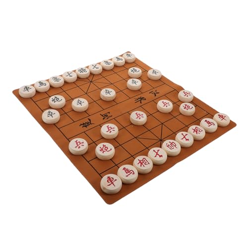 FRCOLOR Holz Chinesisches Schachspiel Set mit Tragbarem Brett und Figuren Kreatives Familienspiel für Anfänger für Reisen und Spaß mit Freunden von FRCOLOR