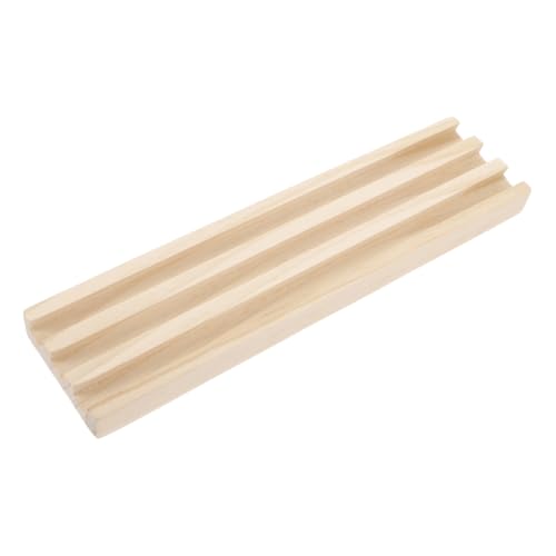 FRCOLOR Holz Domino Tray mit Rutschfester Unterlage Multifunktionaler Domino Halter und Organizer Stabiler Tischspiel Organizer aus Naturholz und Buchstabenspiele von FRCOLOR