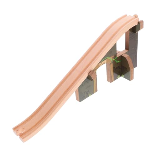 FRCOLOR Holz Eisenbahn Brücke Hochbogen Zug Gleis Zubehör Pädagogisches für Erweiterung der Holzbahn Spielszene von FRCOLOR