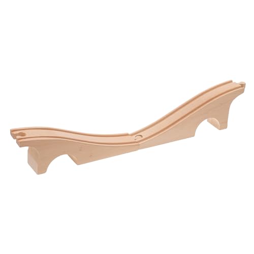 FRCOLOR Holz Eisenbahn Brücke Modell Stabiles Holzspielzeug mit Dreilochiger Brücke Verbindungselemente für Kreatives Bauen Sicher und Langlebig für Spielspaß von FRCOLOR