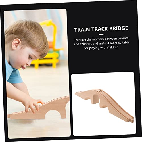 FRCOLOR Holz Eisenbahn Brücke Modell Zug Schienen Zubehör Handgefertigt Pädagogisch Für Jungen Mädchen Holzspielzeug von FRCOLOR