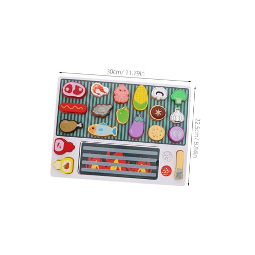 FRCOLOR Holz Grillspiel Set Simuliertes BBQ Kreatives Kochspielzeug für Jungen Mädchen Detailreich Sicher Motorikfördernd Vielseitig für Fantasievolles Rollenspiel von FRCOLOR