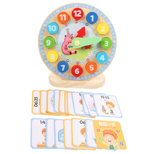 FRCOLOR Holz Lernuhr Lernspielzeug Bunte Zahlenkognitive Uhr Lehrmodell für Vorschule Zeitverständnis Intellekt Entwicklung Geschenk von FRCOLOR