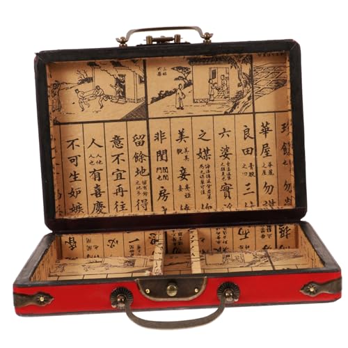 FRCOLOR Holz Mahjong Aufbewahrungsbox Tragbare Praktische Mahjong Halterung mit Einfachem Design Tragegriff und Robustem Material für Haushaltsnutzung und Reisen FRCOLOR Holz Mahjong Aufbewahrungsbox Tragbare Praktische Mahjong Halterung mit Einfachem Design Tragegriff und Robustem Material für Haushaltsnutzung und Reisen von FRCOLOR