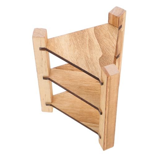 FRCOLOR Holz Miniatur Küchenregal Vielseitiges Puppenhaus Möbel Miniatur Bücherregal Mehrstöckiger Stauraum Spielküche Zubehör Dekor für Jungen Mädchen von FRCOLOR