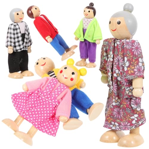 FRCOLOR Holz Puppen Familien Mini Figuren Holzspielzeug Bewegliche Glieder Desktop Puppenstube Für Rollenspiele Pädagogisch Kreativ FRCOLOR Holz Puppen Familien Mini Figuren Holzspielzeug Bewegliche Glieder Desktop Puppenstube Für Rollenspiele Pädagogisch Kreativ von FRCOLOR