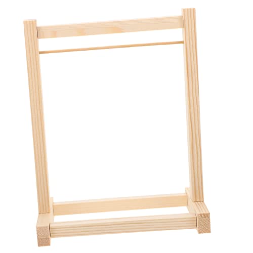 FRCOLOR Holz Puppen Kleiderbügel Kreativer Aufbewahrungsständer für Puppenkleidung Einlagiger Holzkleiderständer zur Einfachen Organisation von Puppenkleidern und Zubehör von FRCOLOR