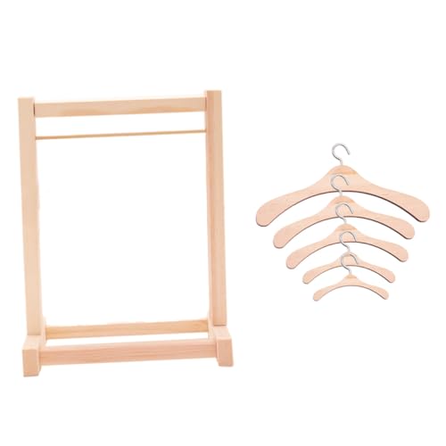 FRCOLOR Holz Puppen Kleiderbügel Teiliges Set Einlagig Robustes Puppenkleideraufhängung Praktischer Holzständer für Puppenkleidung und Jacken für Babypuppen und Puppenzubehör FRCOLOR Holz Puppen Kleiderbügel Teiliges Set Einlagig Robustes Puppenkleideraufhängung Praktischer Holzständer für Puppenkleidung und Jacken für Babypuppen und Puppenzubehör von FRCOLOR
