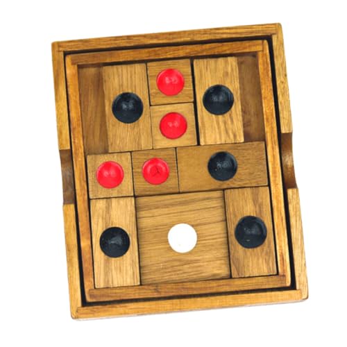 FRCOLOR Holz Schachbrett mit Runden Schwarzen Weißen und Roten Punkten Langlebiges Pädagogisches Denkspiel für Fördert Logisches Denken und Feinmotorik Buntes Lernspielzeug von FRCOLOR