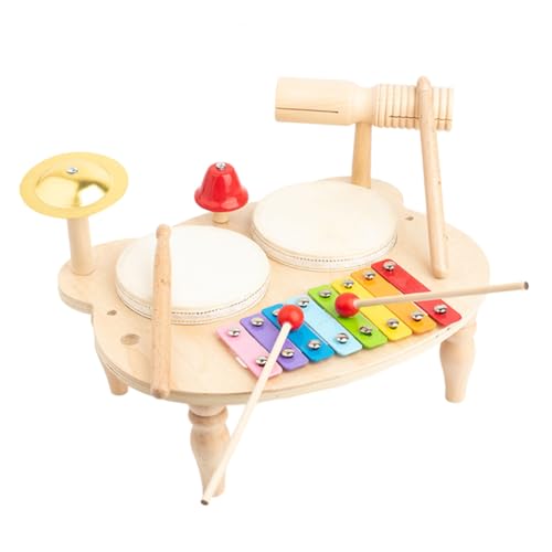 FRCOLOR Holz Schlagzeug Set Multifunktionales Percussion Musikinstrument für Drinnen und Draußen Tragbares Jazz Drum Kit für Jungen und Mädchen Pädagogisches Trommelspielzeug FRCOLOR Holz Schlagzeug Set Multifunktionales Percussion Musikinstrument für Drinnen und Draußen Tragbares Jazz Drum Kit für Jungen und Mädchen Pädagogisches Trommelspielzeug von FRCOLOR