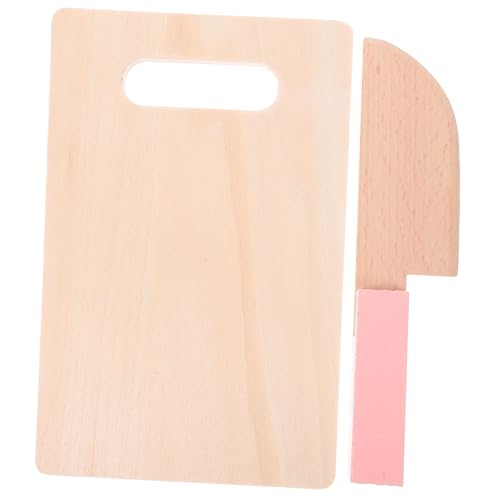 FRCOLOR Holz Schneidebrett Teiliges DIY Küchenzubehör mit Kindersicherem Cutter für Kreative Rollenspiele und Hand Auge Koordination bei Kindern von FRCOLOR