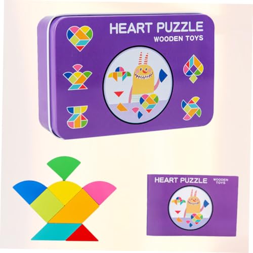 FRCOLOR Holz Tangram Lernspielzeug Geometrisches Puzzle mit Bunter Farbgestaltung und Stabilem Metallkasten zur Aufbewahrung für Kreative Formenvielfalt Konzentration FRCOLOR Holz Tangram Lernspielzeug Geometrisches Puzzle mit Bunter Farbgestaltung und Stabilem Metallkasten zur Aufbewahrung für Kreative Formenvielfalt Konzentration von FRCOLOR