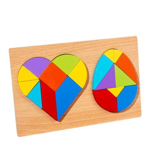FRCOLOR Holz Tangram Puzzle Herz und Ei Form Lernspielzeug für Kleinkinder Montessori Holzpuzzle Fördert Kreativität Hand Auge Koordination für Jahre Jungen Mädchen FRCOLOR Holz Tangram Puzzle Herz und Ei Form Lernspielzeug für Kleinkinder Montessori Holzpuzzle Fördert Kreativität Hand Auge Koordination für Jahre Jungen Mädchen von FRCOLOR