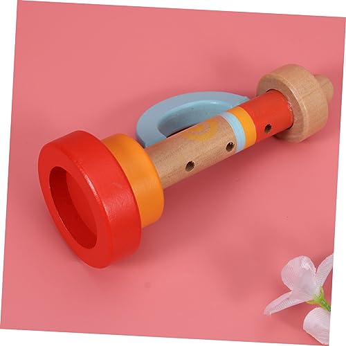 FRCOLOR Holz Trompete Pädagogisches Musikinstrument für Junge Mädchen und Kleinkinder Bunte Klänge Sicher und Geruchlos für Frühförderung Spiele und Feste von FRCOLOR