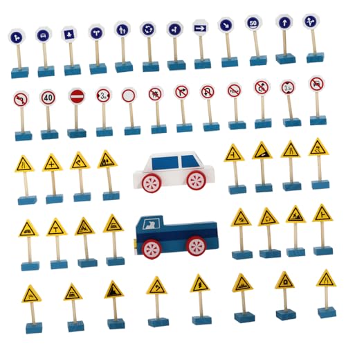 FRCOLOR Holz Verkehrszeichen Realistisches Tragbares Lernspielzeug für Kleinkinder Frühe Verkehrserziehung der Verkehrsschildererkennung und Eltern Junge Mädchen interaktion von FRCOLOR