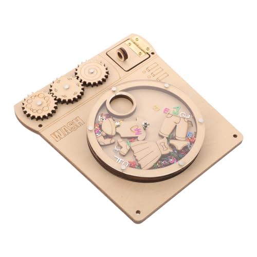 FRCOLOR Holz Waschmaschine Lernspielzeug für Jahre Montessori DIY Sensorisches Aktivitätsbrett Motorik Kreativität und Problemlösung von FRCOLOR