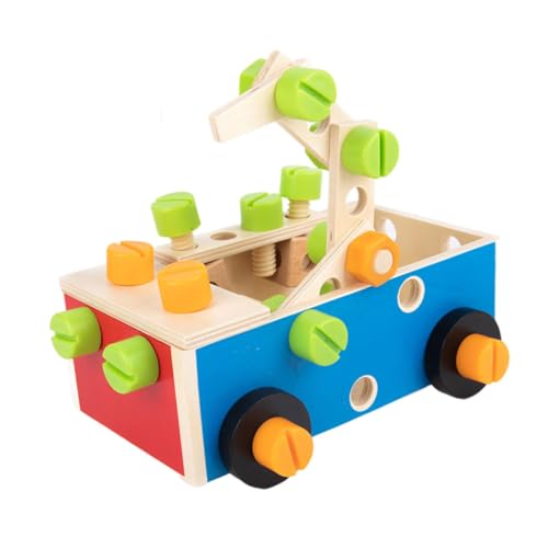FRCOLOR Holz Werkzeugset für Kognitive Spielzeuge mit Verstellbarem Schraubenmodell und Mutternspielzeug für Jungen und Mädchen Fördert die Eltern Junge Mädchen Interaktion und Logisches von FRCOLOR