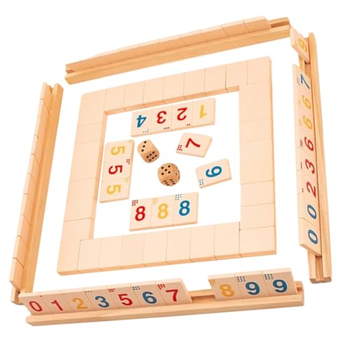FRCOLOR Holz Zahlen Brettspiel mit Würfeln Lernspiel für Spieler Pädagogisches Würfelspiel für Langlebiges Holzmaterial für Familienpartys und Frühkindliche von FRCOLOR