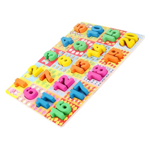 FRCOLOR Holz Zahlen Puzzle Lernspielzeug Montessori Block Inlay Toys Buntes Holzbausteine für Farb Formerkennung Ab Jahren von FRCOLOR