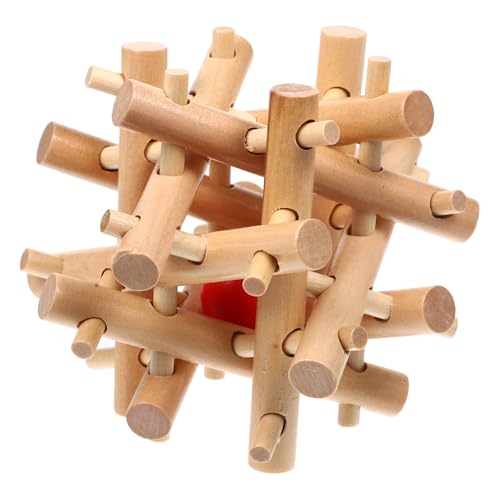 FRCOLOR Holz im Käfig Pädagogisches Schiebepuzzle aus Natürlichem Holz Fördert Kreativität und Hand Auge Koordination Vielseitiges Lernspielzeug für Erwachsene von FRCOLOR