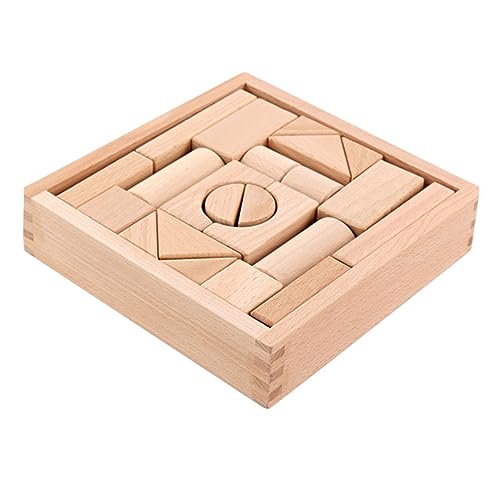 FRCOLOR Holzbauklötze Teilig Pädagogisches Montessori Lernspielzeug Geometrische Bausteine zum Sortieren und Fördern der Feinmotorik für Kleinkinder und Vorschulkinder von FRCOLOR