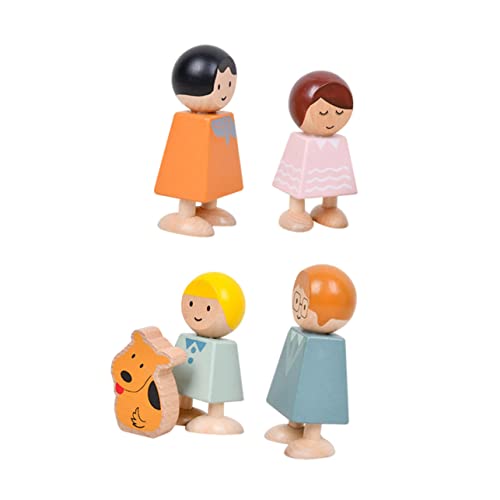 FRCOLOR Holzbausteine Bunte Familien-charakterblöcke Interaktives Lernspielzeug Hand-Augen-koordination und Kognitiver Entwicklung Langlebig von FRCOLOR