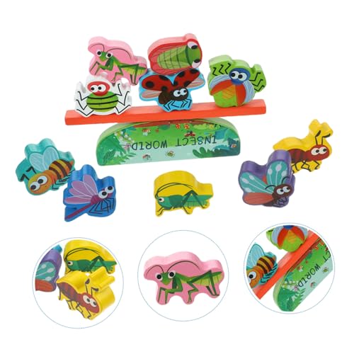 FRCOLOR Holzbausteine Tier Motiv Stapelspiel für Ab Jahre Pädagogisches Balancespiel aus Sicherem Holz Farbenfrohes Lernspiel zur Motorik und Konzentration von FRCOLOR