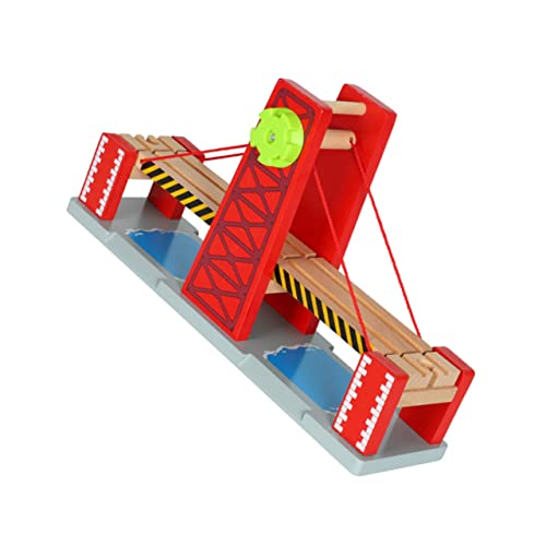 FRCOLOR Holzeisenbahn Brücke aus Holz Hebebrücke und Gleise Kompatibel mit Thomas DIY Zugspielzeug für Fördert Kreativität und Logisches für Jungen und Mädchen von FRCOLOR