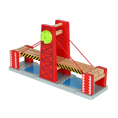 FRCOLOR Holzeisenbahn Brücke aus Robustem Holz Verstellbare Eisenbahnbrücke Kompatibel mit Thomas Holzzug Schienenset Kindgerechtes DIY für Kreativen Gleisbau und Logisches von FRCOLOR