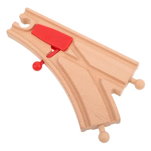 FRCOLOR Holzeisenbahn Zubehör Set aus Stabilem Kindersicherem Holz mit Weichen und Brücke Vielseitig Erweiterbar Kompatibel mit Anderen Gleisen Fördert Kreatives und Kognitive Entwicklung von FRCOLOR