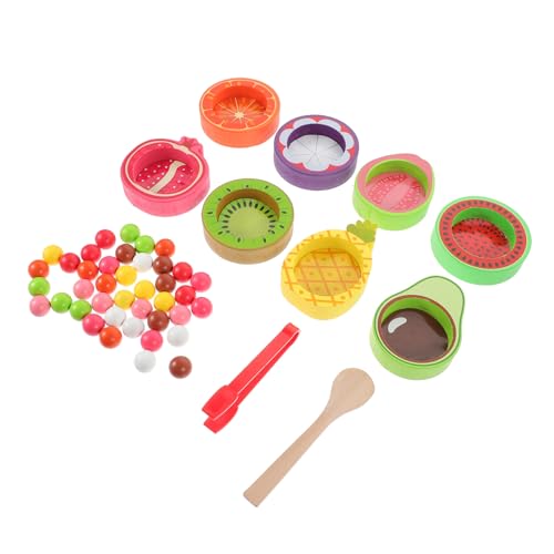 FRCOLOR Regenbogen-holzspielzeug Mit Zählspielzeug Und Farbsortierspiel Feinmotorikspielzeug Und Lernspiel Für Junge Mädchen Ab Jahren Inklusive Passender Becher von FRCOLOR