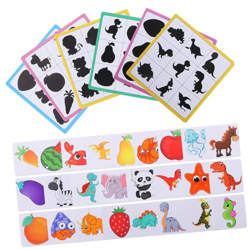 FRCOLOR Holzform Schatten Puzzle für Kleinkinder Jahre Pädagogisches Lernspielzeug Hand Auge koordination Kognitiven Fähigkeiten und Kreativität Buntes Holzspielzeug von FRCOLOR