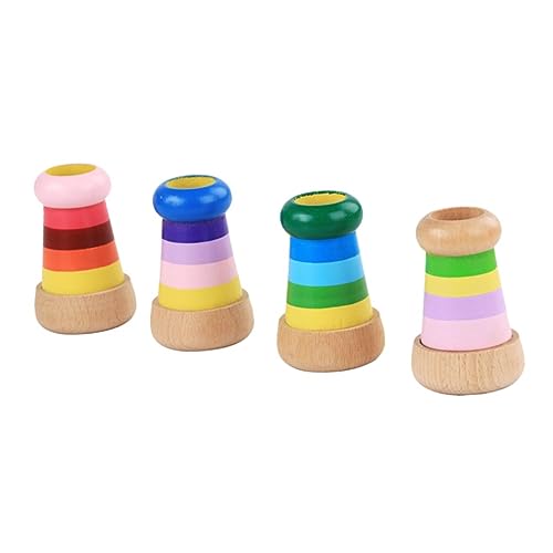 FRCOLOR Holzkaleidoskop aus Buchenholz Pädagogisches Lernspielzeug für Rotierendes Design Zufälligen Farben Perfektes für Jungs und Mädchen Fördert von FRCOLOR