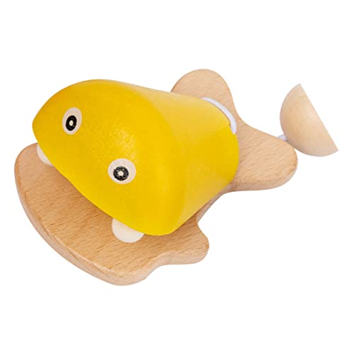 FRCOLOR Holzklapperfisch Castanet Musikinstrument Lernspielzeug Handlich Bunt für Junge Mädchen und Kleinkinder Geeignet von FRCOLOR