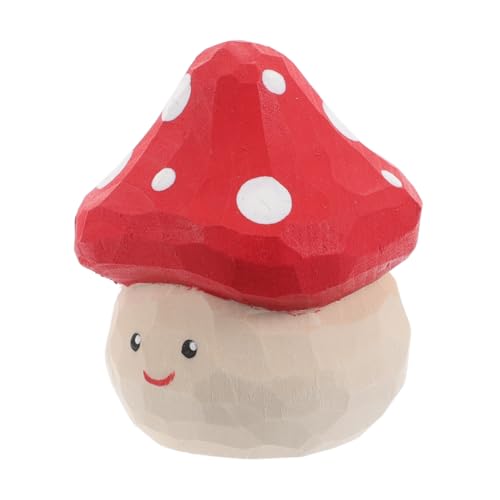 FRCOLOR Holzpilz Figur Miniaturspielzeug aus Holz Lernspielzeug Deko für Puppenhaus Kinderzimmer Rot Natürliche Holzschnitzerei Detailreich Sicher von FRCOLOR