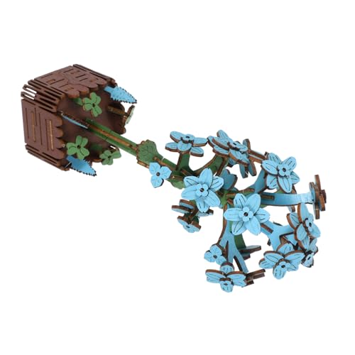 FRCOLOR Holzpuzzle Blumenstrauß Zusammenbauen Holzhandwerk Blumenstrauß Bausatz Pflanzenthema Modellbausatz Hyazinthenpflanzen Modellpuzzle Topf Holzmodellbausatz Hyazinthen von FRCOLOR