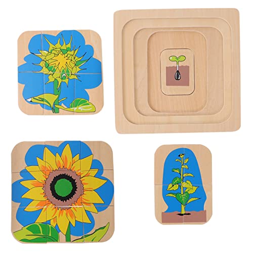 FRCOLOR Holzpuzzle Mehrschichtiges Lernspielzeug für Ab Jahren Farbenfrohes Cartoon Design Robustes Holzmaterial Fördert Feinmotorik und Eltern Junge Mädchen Interaktion von FRCOLOR
