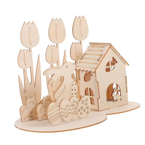 FRCOLOR Holzpuzzle Ostern DIY Bunny House Modell für Pädagogisches mit Osterhase und Ei Handwerkliches Lernspielzeug Robustes Holzspielzeug Geschenkidee FRCOLOR Holzpuzzle Ostern DIY Bunny House Modell für Pädagogisches mit Osterhase und Ei Handwerkliches Lernspielzeug Robustes Holzspielzeug Geschenkidee von FRCOLOR