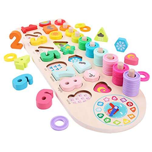 FRCOLOR Holzpuzzle Zahlen für Pädagogisches Lernspielzeug aus Langlebigem Fördert Denkfähigkeit Beobachtung und Ausdauer zur Einschulung für Jungen und Mädchen von FRCOLOR