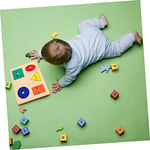 FRCOLOR Holzpuzzle mit Knauf Geometrische Formen Montessori Förderspielzeug für Kleinkinder Ab Jahr zur Entwicklung von Hand Auge Koordination und Konzentration Sicheres Lernspielzeug von FRCOLOR