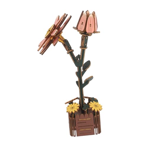FRCOLOR Holzrätselblumen hölzernes DIY -Puzzlezubehör DIY Bastelzubehör Holzblumen -Puzzle Handwerk -Blume -Holzrätsel -Holzhandwerksrätsel hölzerne Blumenhandwerksrätsel von FRCOLOR
