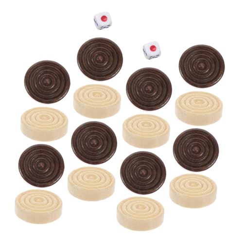 FRCOLOR Holzspielsteine Set Teilig Runde Spielmarken für Dame und Schach Ersatzteile für Brettspiele Klassenzimmer Familienreisen von FRCOLOR